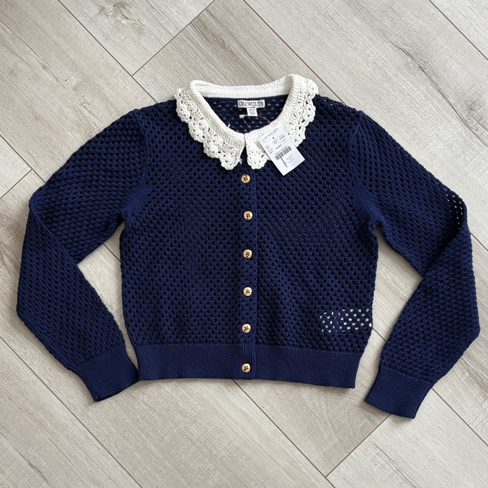 NWT J. Crew Crew Cuts Crochet Cardigan Sweater